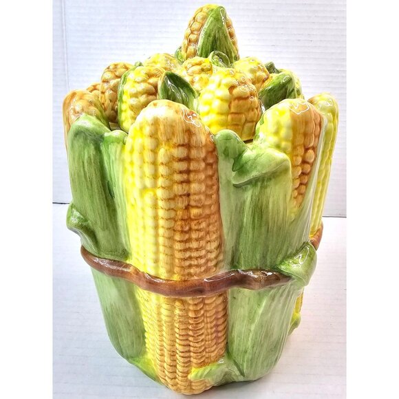 Vintage San Marco Italian Corn Design Ceramic Cookie Jar - Picture 10 of 11